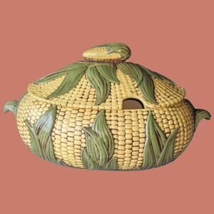 Vintage 1970s Corn Themed Soup Tureen